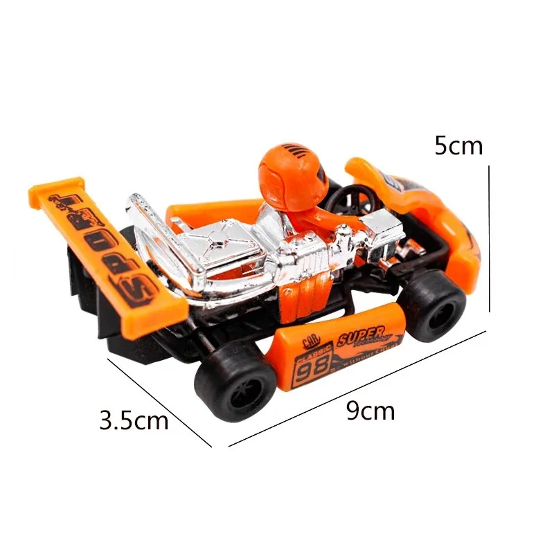 1 Uds. Modelo de coche de Color aleatorio, juguete para tirar hacia atrás, coches de juguete, Go-Kart, juego de carreras, modelo de vehículo, juguete rompecabezas divertido para niños