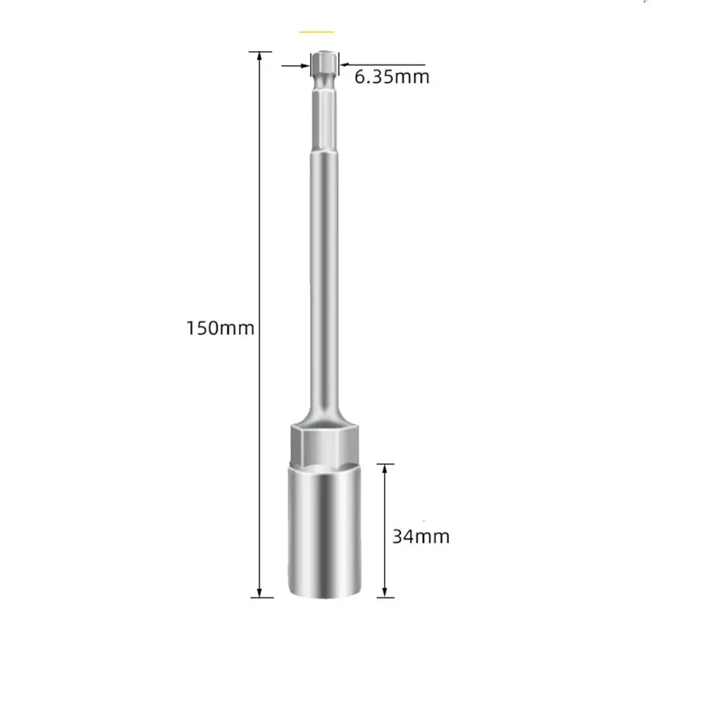 Imagem -06 - Adaptador de Soquete de Impacto para Ferramentas Elétricas Hex Socket Grupo 150 mm Comprimento Deep Nut Driver Broca 5.519 mm Profissional