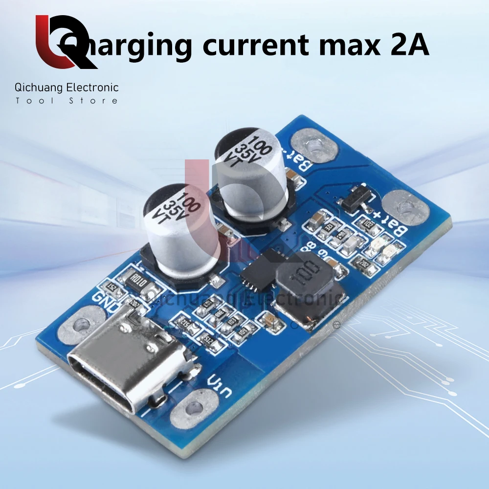 Type-C 1/2/3/4S BMS 16.8/12.5/8.4/4.2V 2A Lithium Battery Charging Boost Buck Module With Balanced Support Fast Charge Indicator