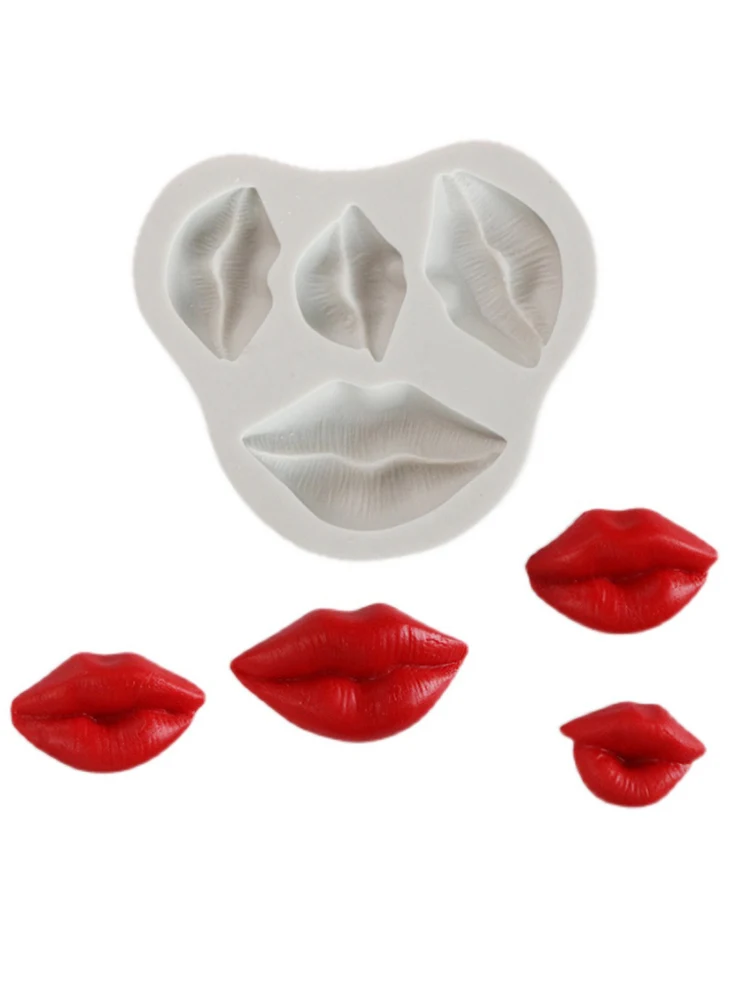 Red Lip Mouth Silicone Chocolate Mold 3D Valentines Moulds Cookie Sugar Candy Fondant Cake Decoration Baking Clay Form M2627