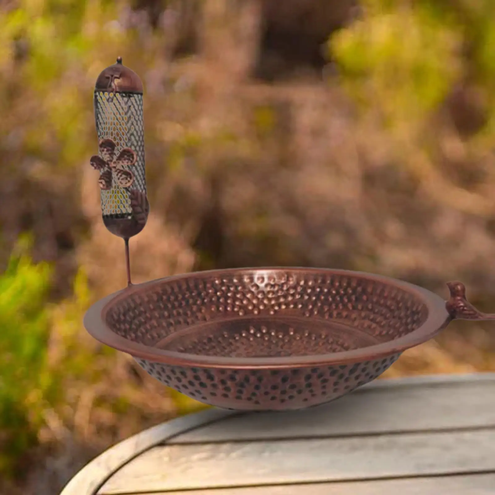 

Bird Feeder Large Capacity Weatherproof Vintage Design Accessories Gifts Easy to Clean and Refill Bird Bath Ornamnet for Outside
