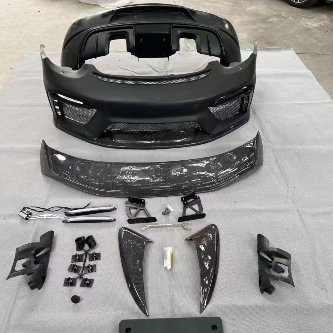 

Для Porsche 987.1.2 модифицированный новый GT4 большой объемный передний бампер задняя губа трендовая выхлопная система