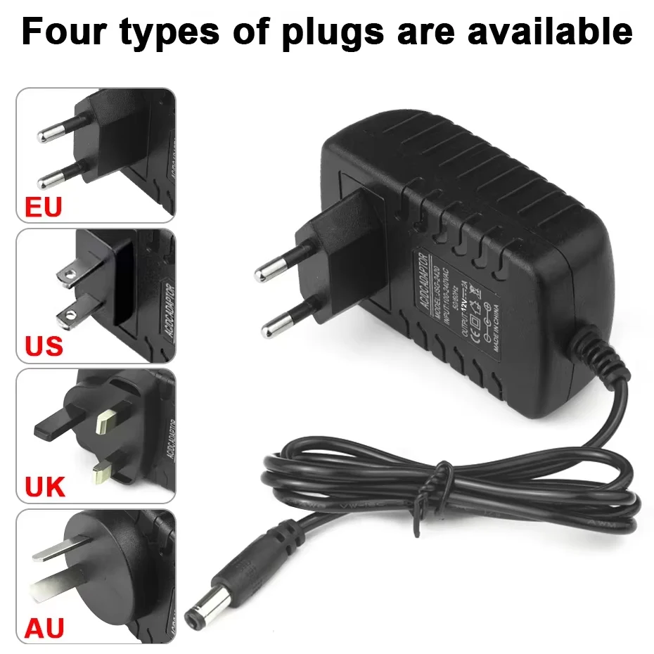 DC12V Switch Power Supply Charger AC 110V 220V To 1A 2A 3A 5A 6A 8A 10A LED Driver Adapter Lighting Transformer EU/US/AU/UK Plug