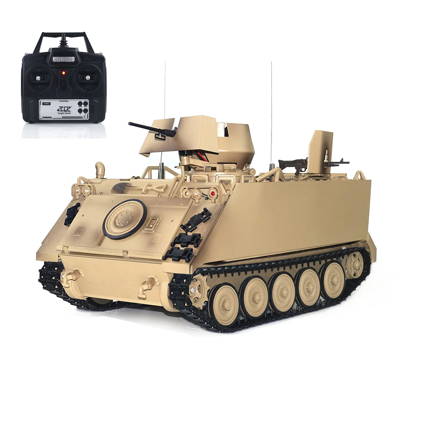 1/16 RTR Tongde RC Tank M2412-B M113A1 ACAV infrarouge 360 tourelle Rotation fumer lumière son radiocommande électrique militaire jouet