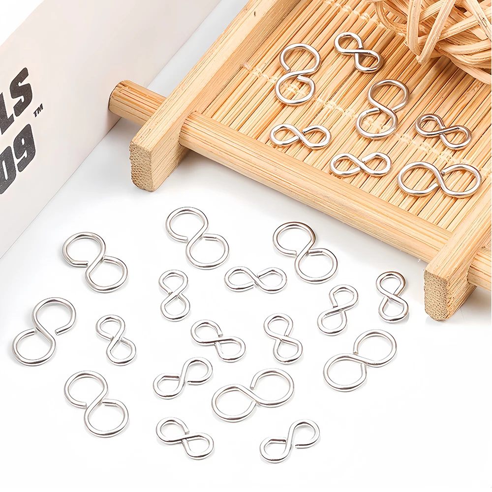 20/50Pcs Stainless Steel W S Shape DIY Necklace Bracelet Clasp Hooks End Clasp Connector for Jewelry Making Supplies Finding