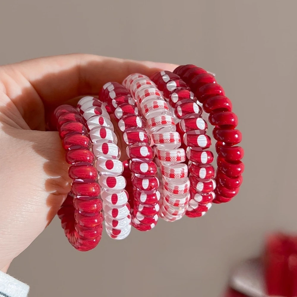 5 Stück Bunte Spiral-Haargummis Telefonkabel-Haarbänder Damen-Haaraccessoires