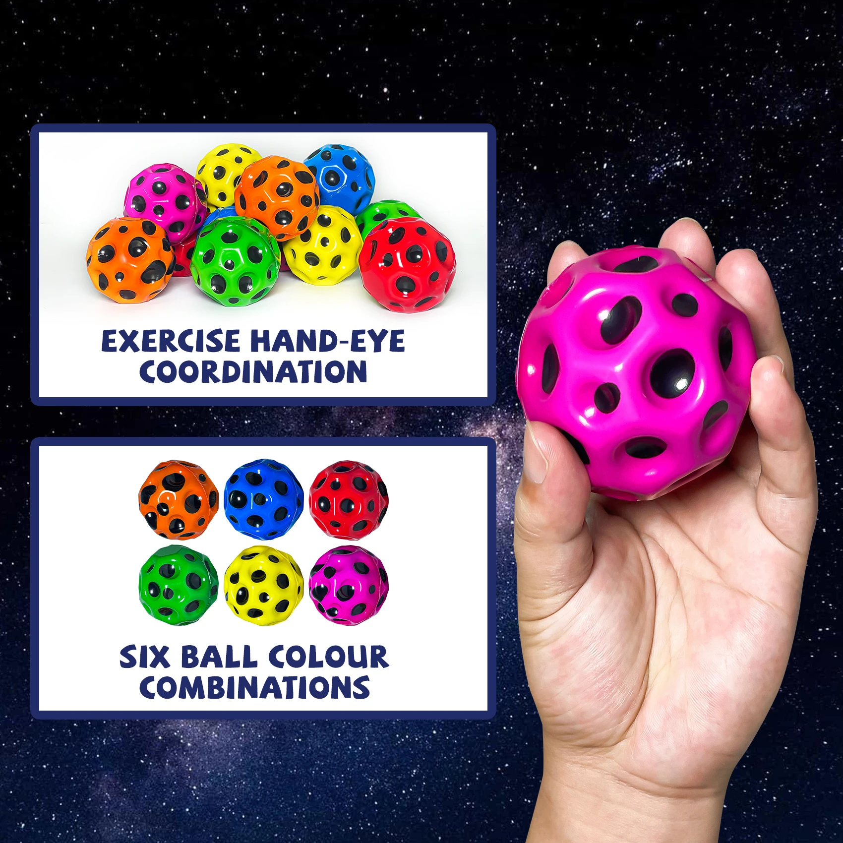 Space Ball 12 Pack - Multicolor Space Balls Ultra-High Bounce PU Balls 2.7in Athletes Bounce Training Indoor And Outdoor Relief