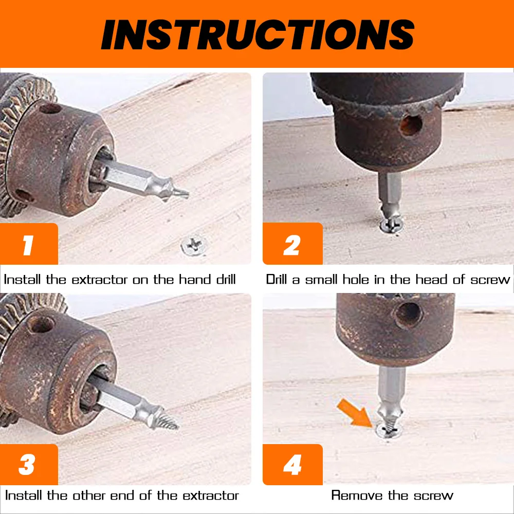 4/5/6PCS Beschädigte Schraube Extractor Drill Set Titan Doppel Seite Abisolierte Gebrochene Schraube für Holzbearbeitung Bolzen Leicht Entferner Werkzeuge