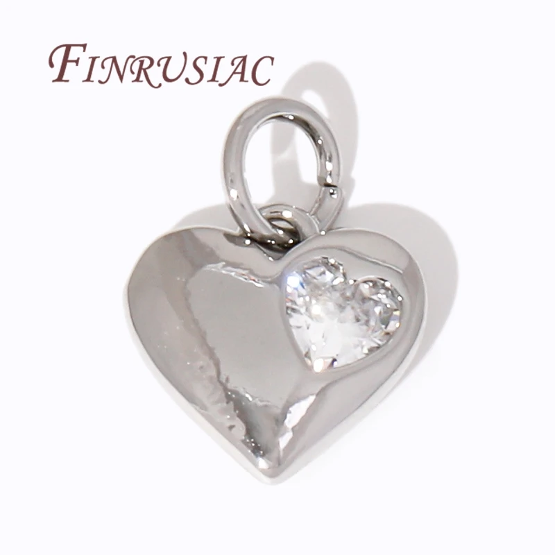 18K Gold Plated Brass with Zircon Heart Charms For Jewelry Making Supplies,Metal Pendants Accessories For Earrings DIY Crafts