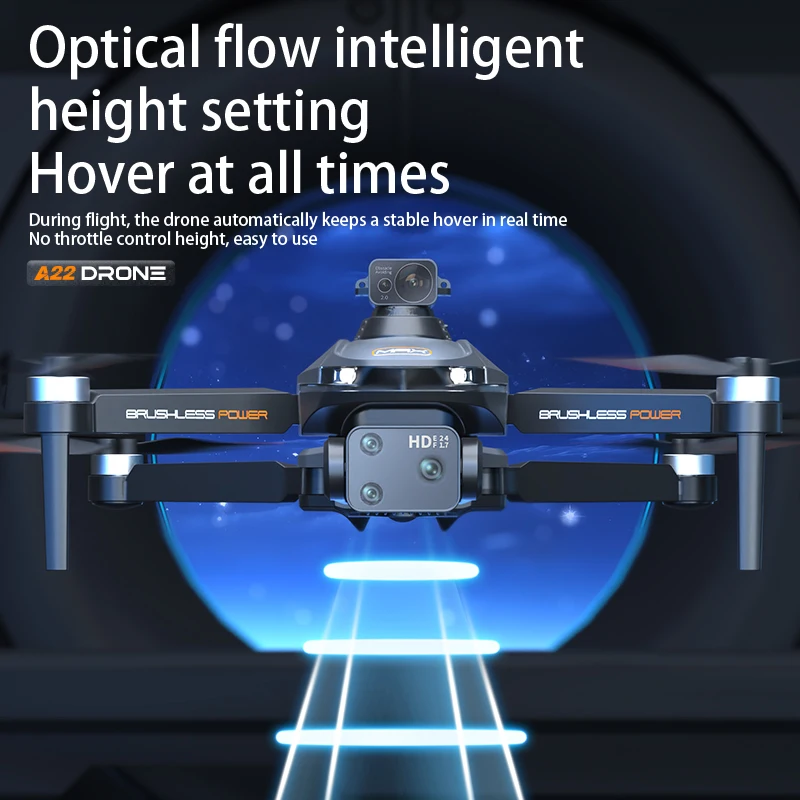 2024 Новый A22 RC Drone 8K Профессиональная антенна с двойной камерой 360 ° Квадрокоптер RC Предотвращение препятствий Оптический поток Воздушный