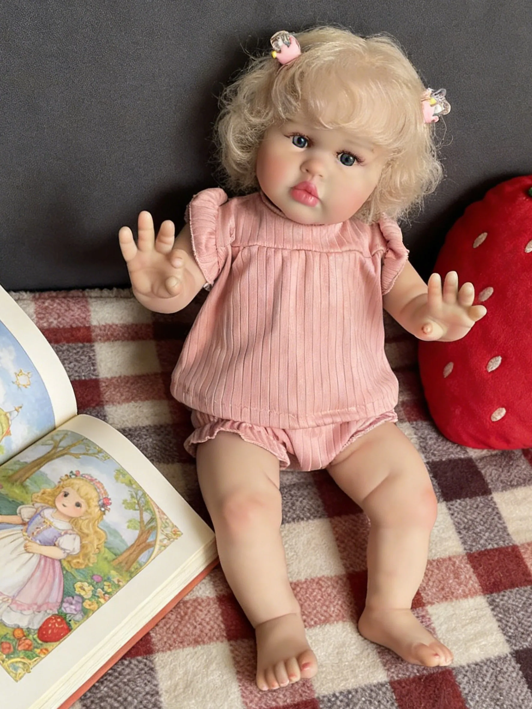 22 inch meerdere lagen schilderen zichtbare aderen handgeworteld haar mooie pasgeboren Ellie zachte doek lichaam levensechte peuter herboren pop