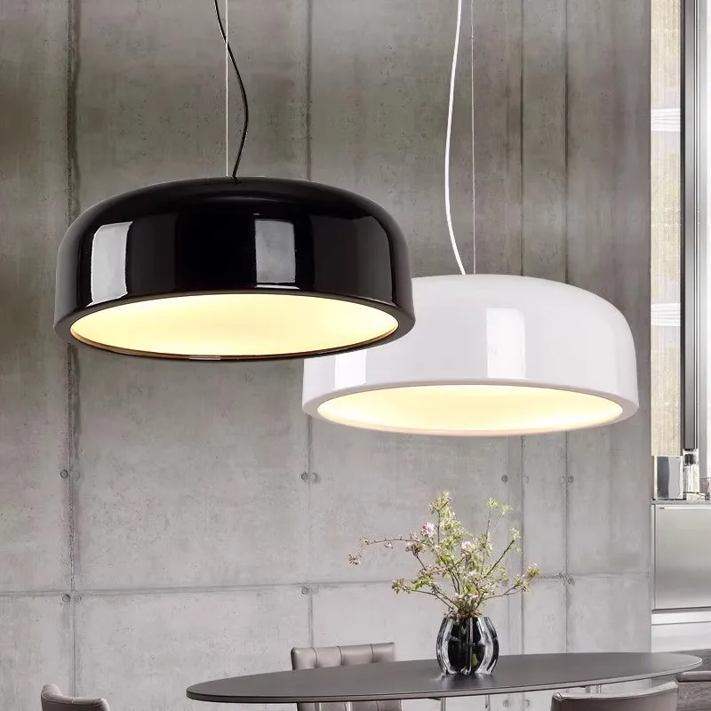 

Modern Designer Pendant Lamp Led Nordic Hanging Lamp Aluminum Black White Round Droplight for Dinning Room Livingroom Chandelier