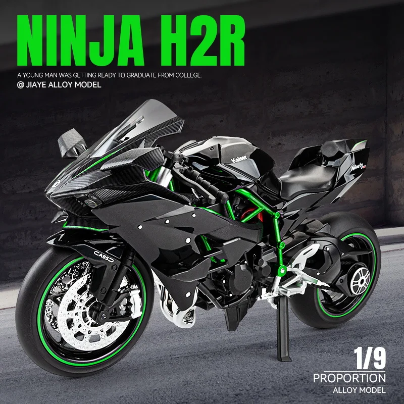 

1:9 Kawasaki H2R модель мотоцикла, игрушки из сплава, литой под давлением с амортизаторами, звуковой свет, игрушка для детей, подарки для мальчиков