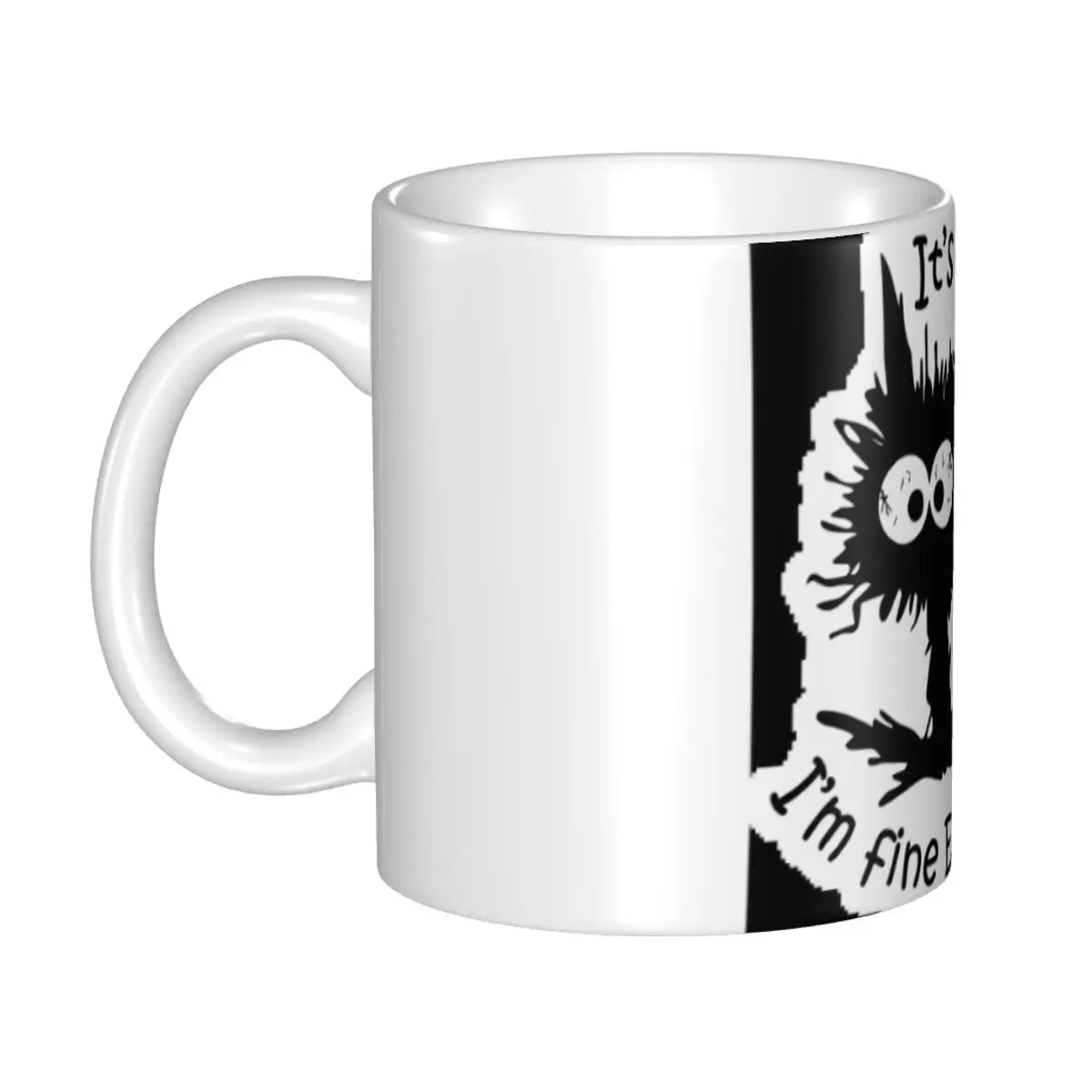 

Customized Funny It S Fine Mugs DIY Cute Cat Ceramic Tea Milk Coffee Cup