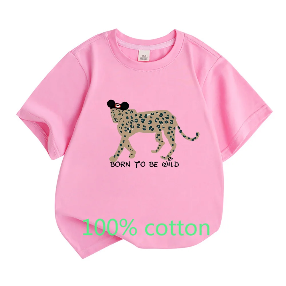 تي شيرت مملكة الحيوانات للأطفال ولد ليكون بري تي شيرت ديزني ملابس العطلات ديزني للأولاد والبنات تي شيرت ديزني القطني الأسد