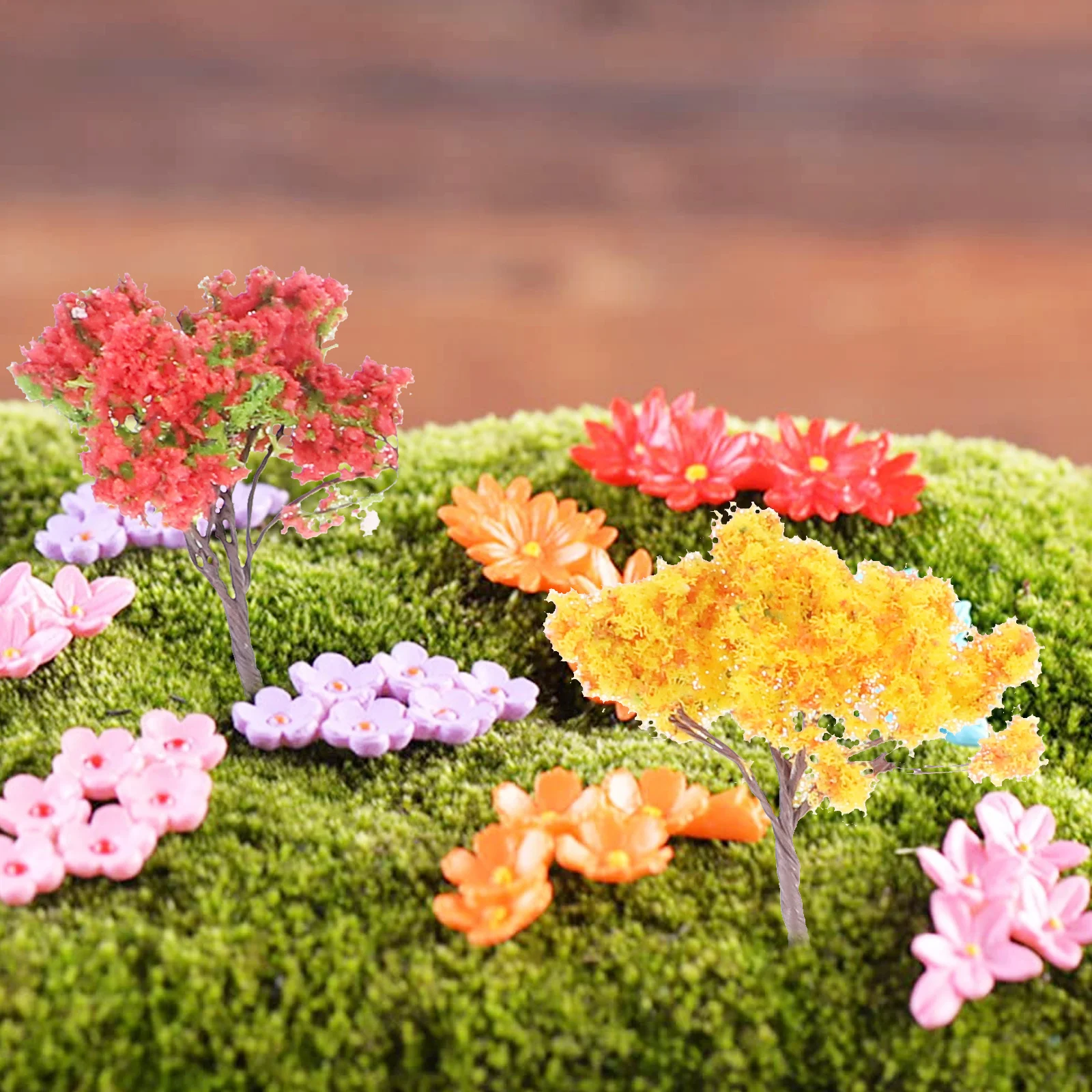 1 set di alberi di simulazione in miniatura, pregevole fattura, ornamento paesaggistico per micro giardino, decorazione fai da te, mini decorazioni paesaggistiche
