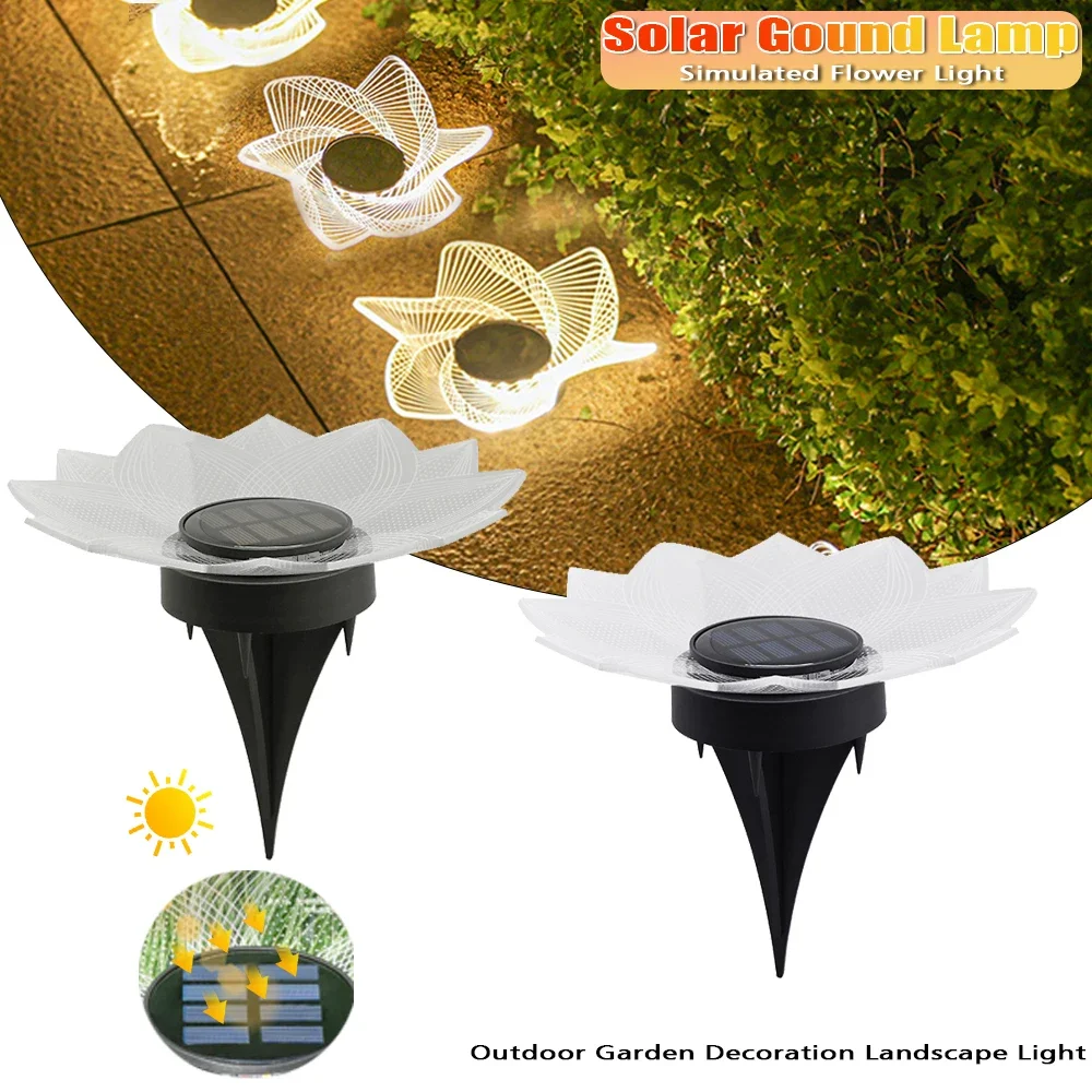 LED Solar Buried Light Outdoor Garden Lamp Waterproof Acrylic Solar Powered Lamp Balcony Staircase Path Yard Wall Decoration