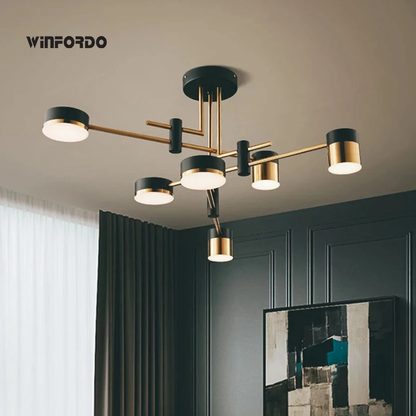 

2024 Modern LED Pendant Light Fixture For Living Room Bedroom LED Lamp Winfordo Lighting 110V / 220V