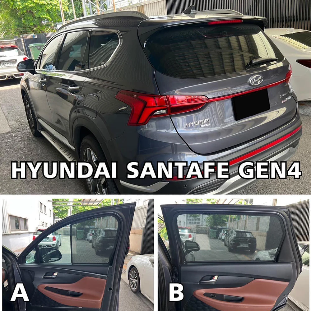 

For Hyundai Santa Fe TM SantaFe 2019 2020 2021 2022 2023 Car Window Sunshade Uv Protection Auto Curtain Sun Shade Visor Net Mesh