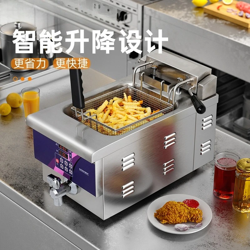 Electric fryer Commercial automatic lifting electric fryer Night market stall fryer equipment