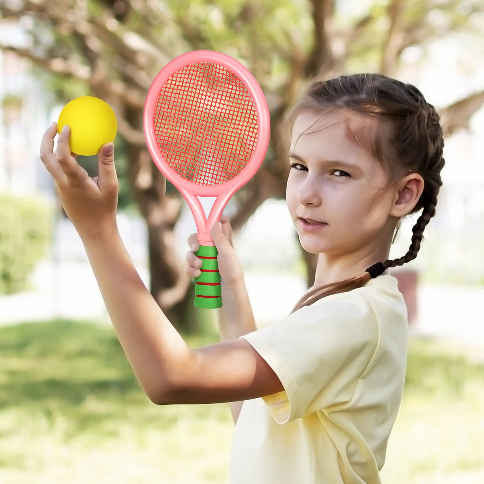 

1Set Badminton Racket Set Lightweight Tennis Rackets Attractive Design Complete Game Kit for Backyard Park Sports