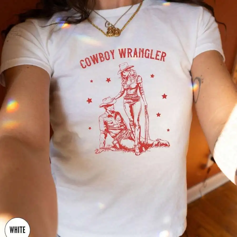 

Cropped White Tee Short Sleeve Summer Top Casual Y2k Style