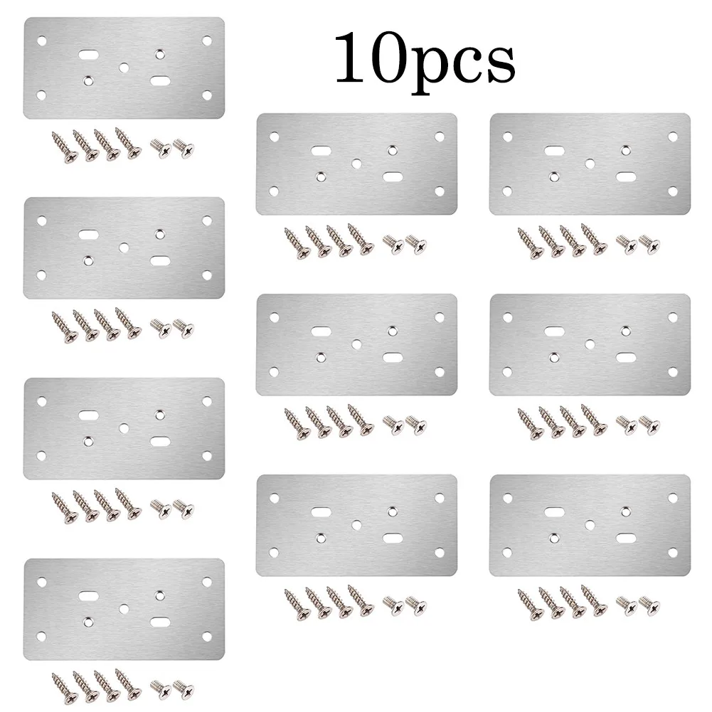 Stainless Steel Cabinet Hinge Repair Kit Includes Hinge Cup Plate and Base Plate for Door Hinge Restoration with Screws