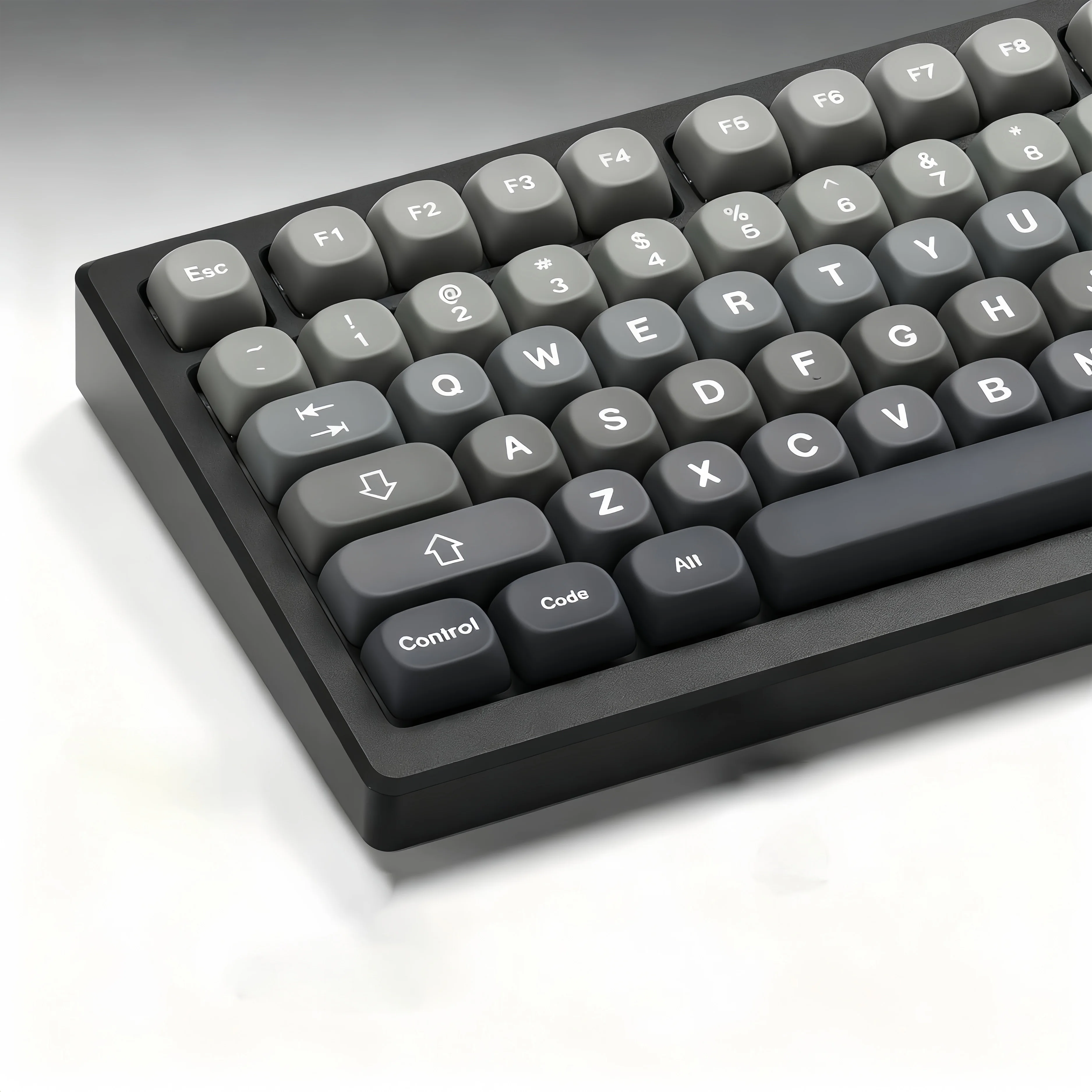

130-клавишный градиентный серый MOA-профиль, набор индивидуальных колпачков для клавиш с пятисторонней сублимацией, колпачки для клавиш из ПБТ для механической клавиатуры MX Switch