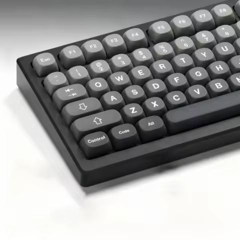 130 Keys Gradient Grey MOA Profile Custom Keycap Set Five Side Dye Sublimation PBT Keycaps for MX Switch Mechanical Keyboard