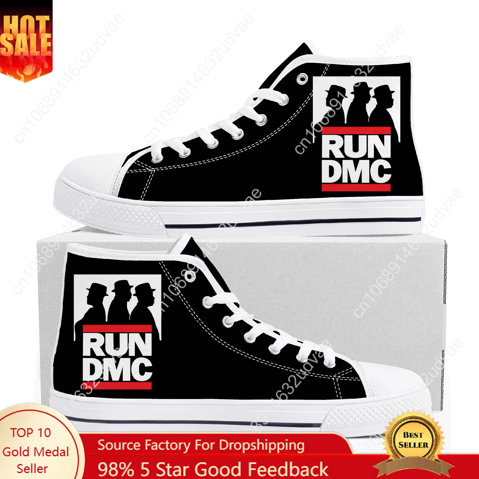 

Run DMC High Top Sneakers Mens Womens Teenager High Quality Canvas Sneaker 3D Print Casual Couple Shoes Personalized Shoe