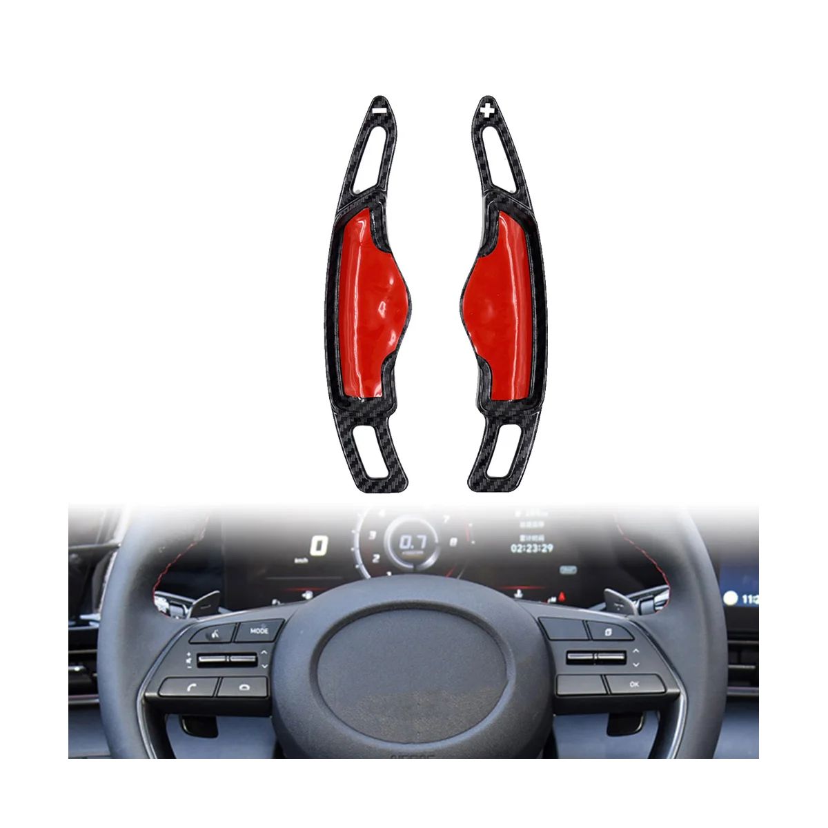 1 Pair Car Steering Wheel Shift Paddle Shifter Extension for Hyundai Elantra Sonata Tucson Genesis G70