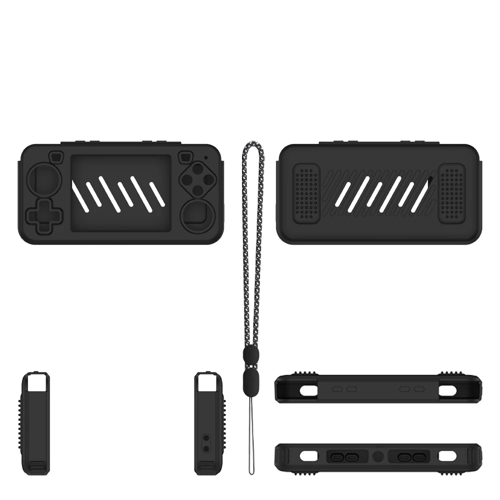 

for R36H Game Console Silicone Case with Lanyard Drop Protection Case Black