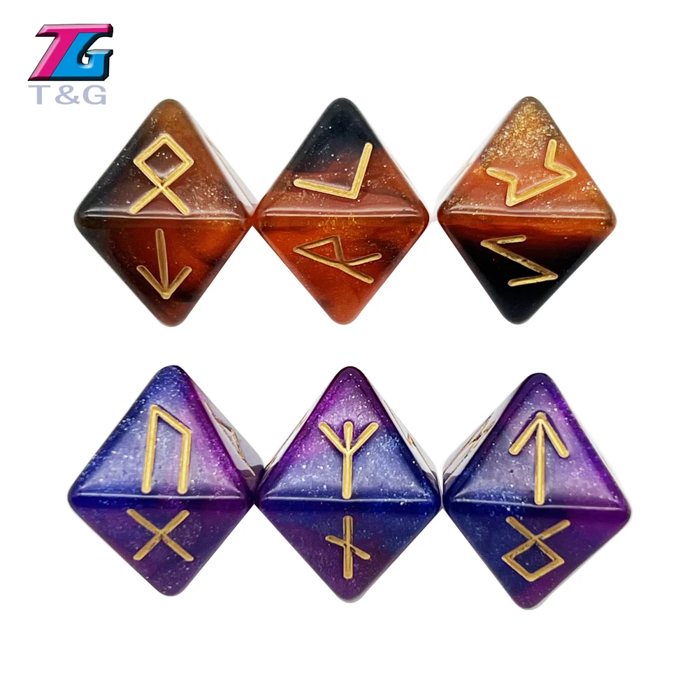 Astrologia Dados com Pérola Padrão, 8-Sided Tarot Dados Poliédricos, Adivinhação Cartões Acessório, 3 PCs