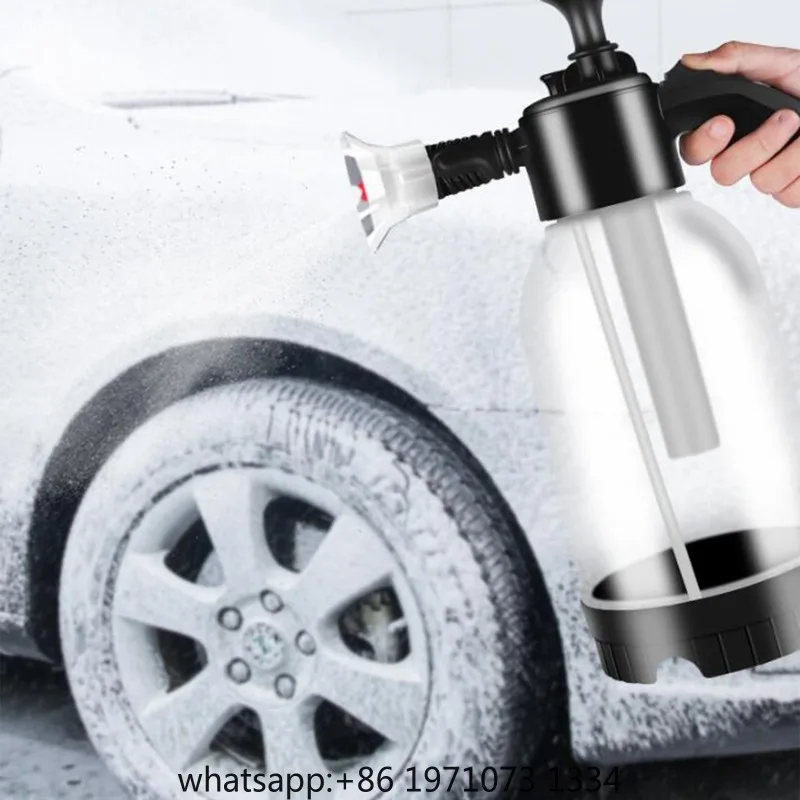 2L Car Wash Foam Sprayer Water Sprayer Pressure Pump Sprayer Portable Gardening Tool with 2 Nozzle for Garden Watering Cleaning