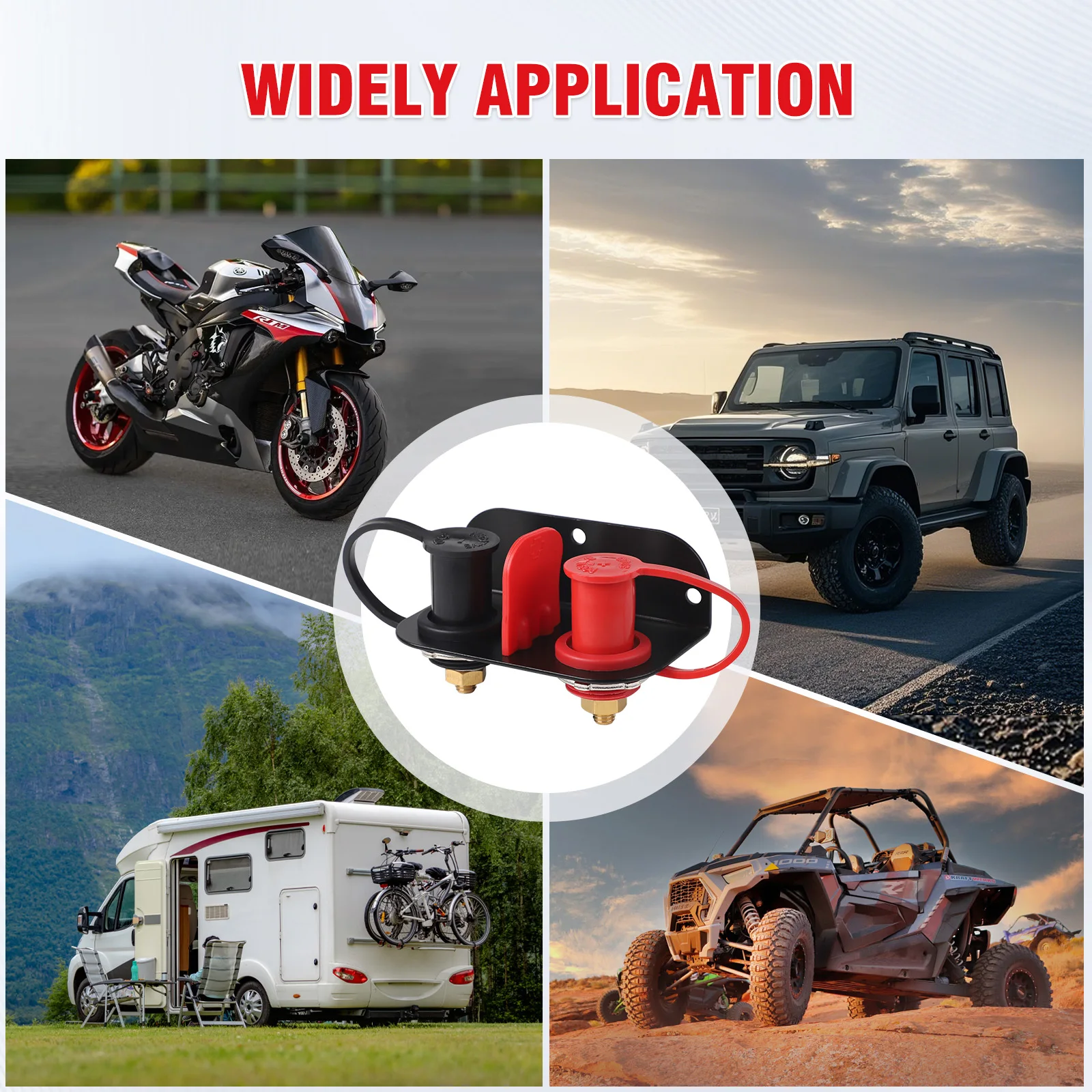 12V 250A M10 Remote Charging Tool Relocation Kit Positive & Negative Thru Panel Batterie Jump Post Terminal für Lkw Boot ATV