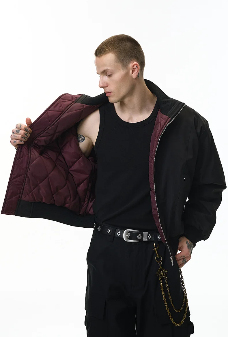 Jiezhan Men's Wear Stand Collar Flight Jacket, New Winter Arrival - Cleanfit Deconstructed Stand Collar Cotton