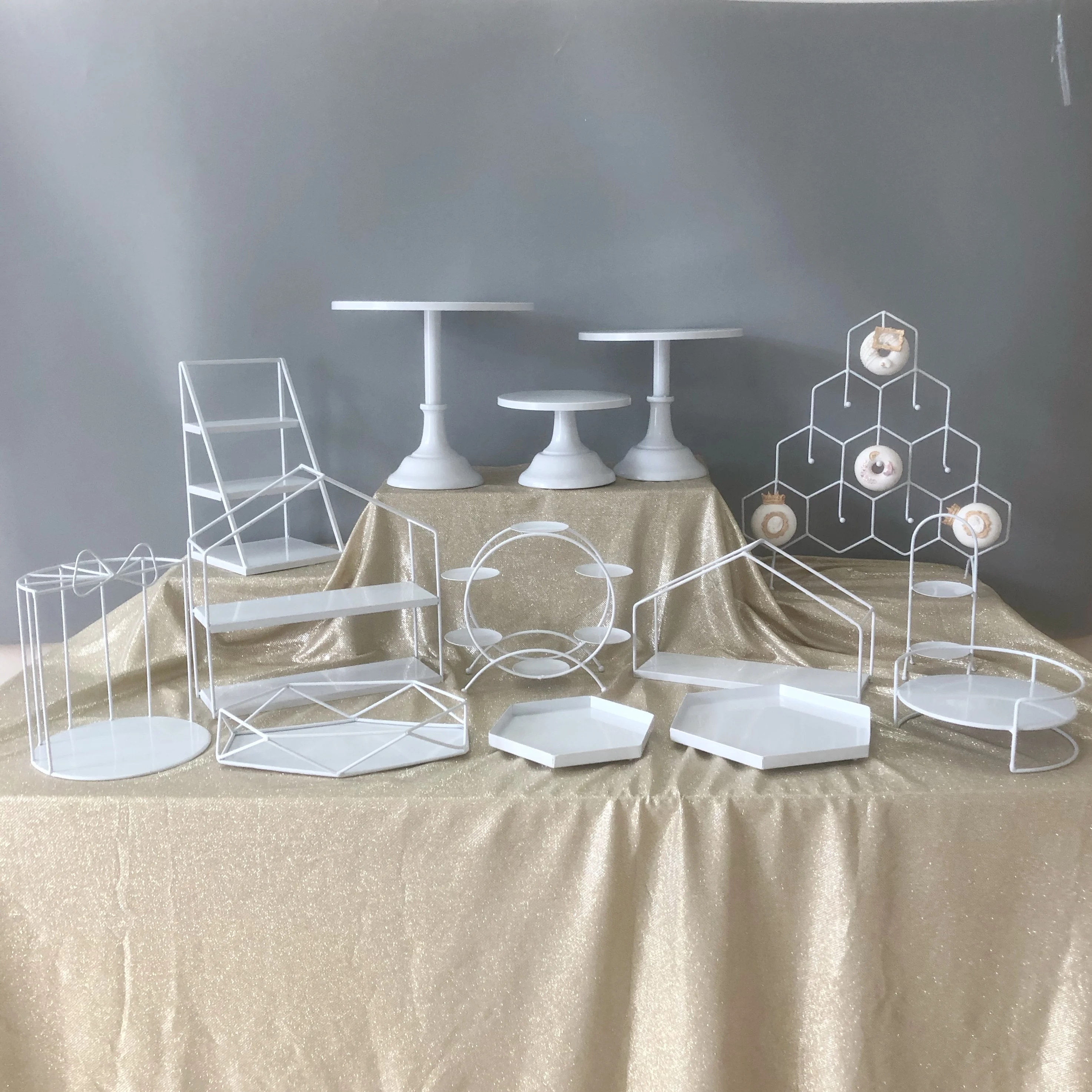 White Dessert Table Decoration Display Stand Birthday Cake Shelf Cold Meal Tea Break Table Afternoon Tea Dim Sum Rack