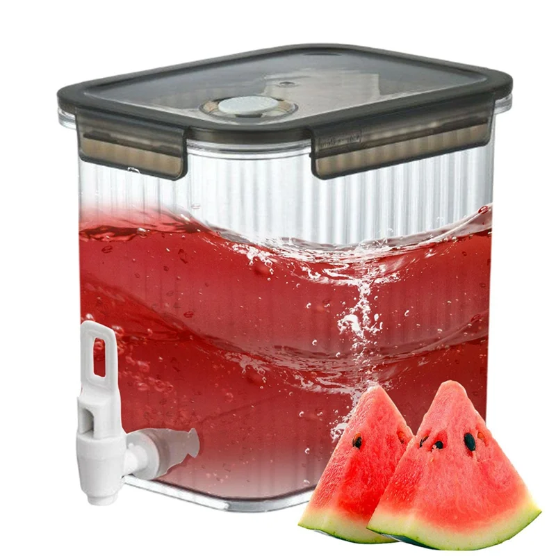 A74U موزع المشروبات الصغيرة البلاستيك الثلاجة المشروبات موزع خزان المياه مثلج الحليب عصير الليمون 3.5L الحاويات #5