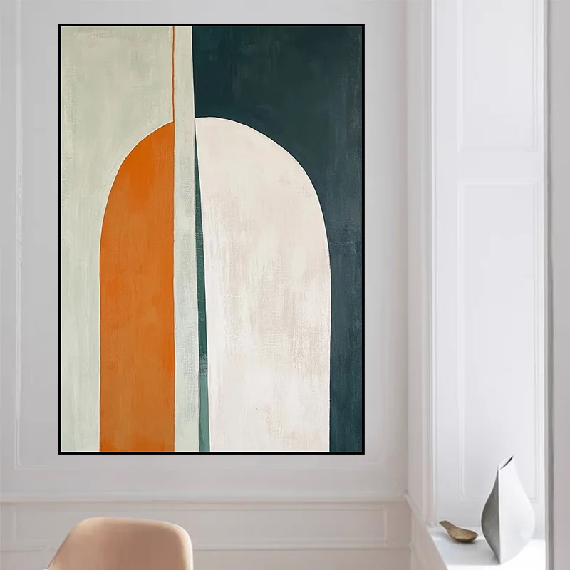 

High Quality Indoor Pure Hand-Painted Color Blocks Abstract Personality Oil Painting Wall Art Home Decoration Large-Sized Poster