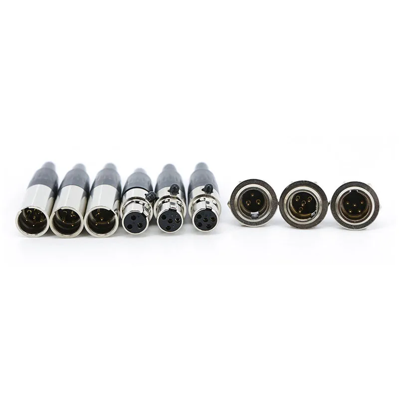 Mini XLR Female/Male Plug 3/4/5Pin Small XLR Female Male Socket for Cable Soldering Audio Connector
