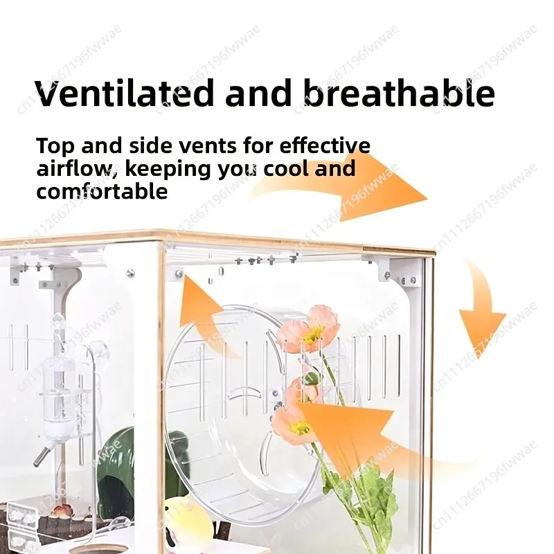 Hamster cage acrylic transparent oversized golden bear cage luxury landscaping villa special feeding box supplies
