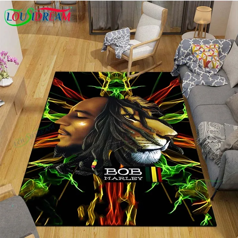 

Pop Singer R-Reggae Bob Marley Printed Carpet Living Room Anti-Skid Area Rug Kids Bedroom Mats Yoga Mat Large Carpet Decor