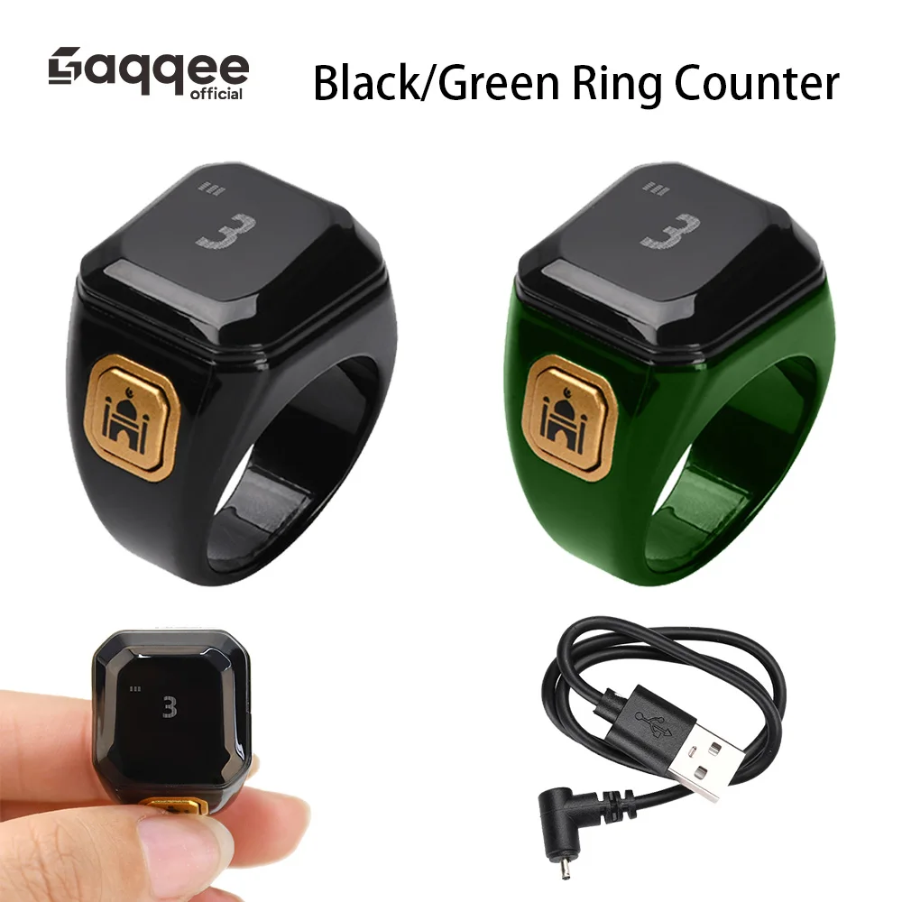 Bluetooth Smart App-Controlled Ring Counter Portable Digital Display Digital OLED Alarm Clock Reminder Wristband/Ring Counter