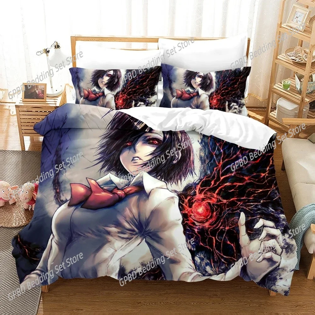 

3D Printed Anime Tokyo Ghoul Bedding Set Duvet Cover Kaneki Ken Double Twin Full Queen King Adult Kids Quilt Cover