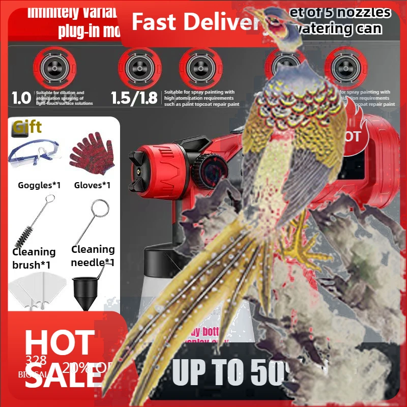 

【Fast Delivery】800ML Cordless Spray Gun Plug-in Version Electric HVLP Paint Sprayer For Car Home Windows Power Tool