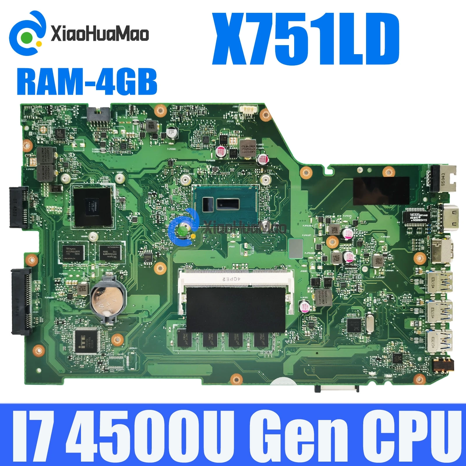 

X751LD i7 CPU UMA or PM Mainboard For Asus X751LA X751LAB X751LD F751LDV X751LDV X751LJ X751LB X751LN Laptop Motherboard
