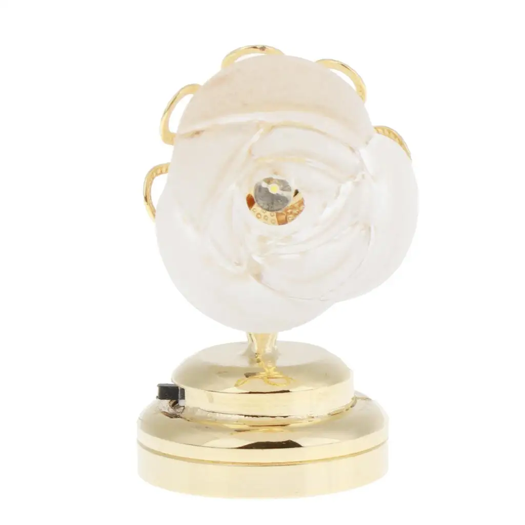 

Miniature Rose Table Lamp Dollhouse LED Lights Wall Fixture 1 12 Scale Metal Accessories for House Decor