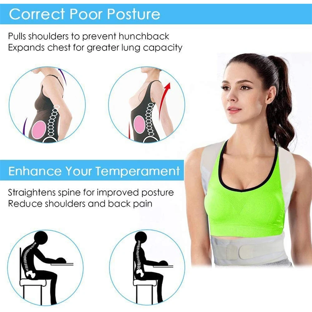 Back Posture Corrector,Magnetic Support for Neck Shoulder Upper & Lower Back Pain Relief,Posture Brace for Cervical Lumbar Spine