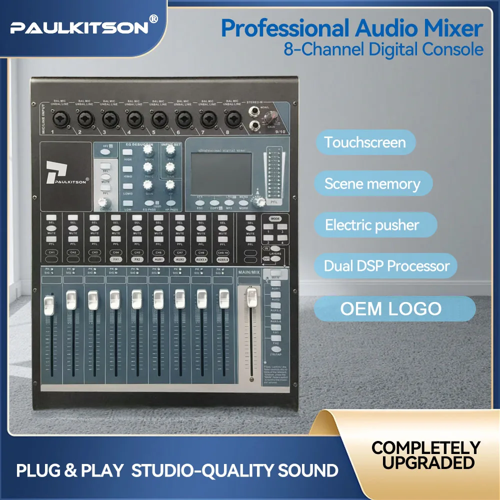 

Консольный микшер Paulkitson MX8812, профессиональный 12-канальный цифровой Миксер для записи, смешивание диджея, звуковая система