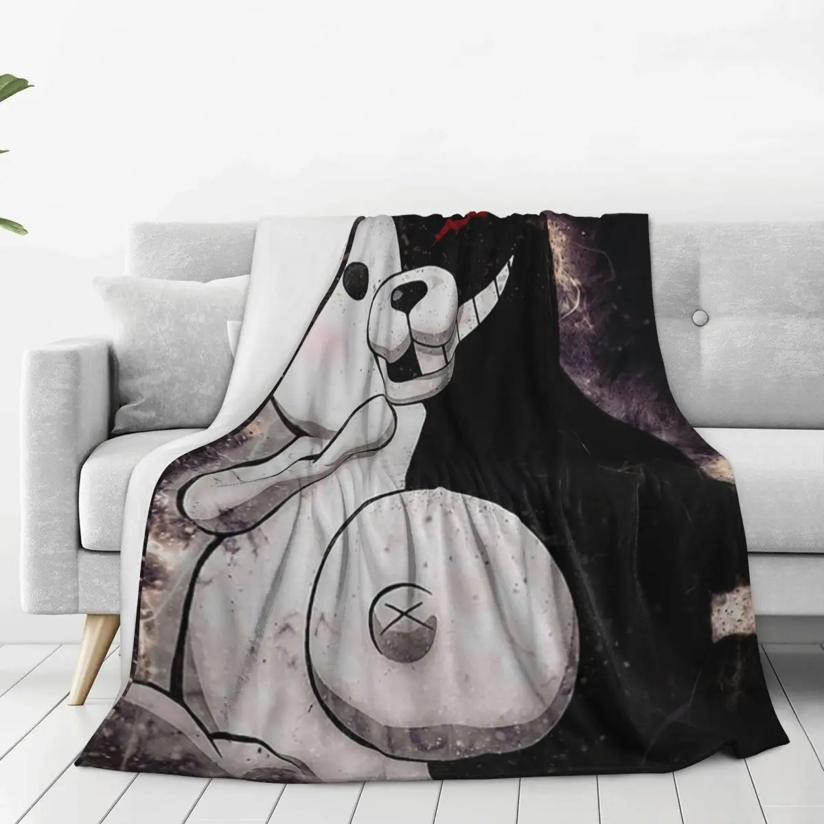 Danganronpa Monokuma Blanket Flannel Multi-function Sofa Throw Blankets For Couch Bedding Travel Throws Bedspread Quilt